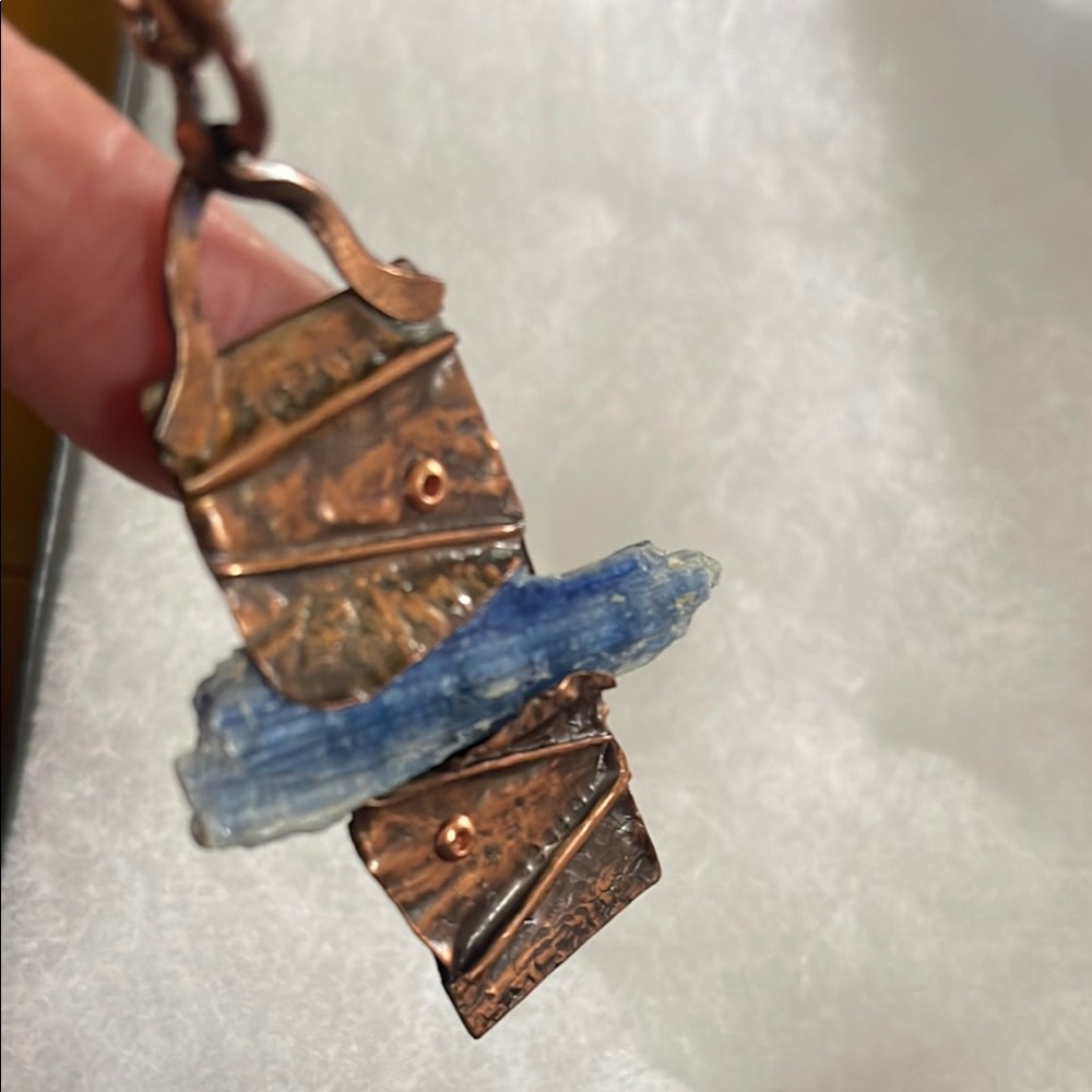 #Copper and kyanite necklace